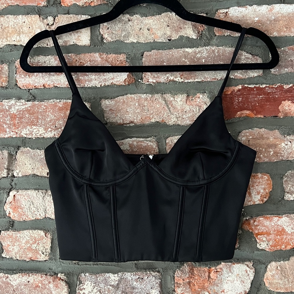 Whitefox Black Satin Corset